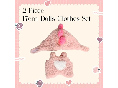 17cm Doll Clothes, Faking Animal Style Outfit Jumpsuit Clothing(Pink Dinosaurs)