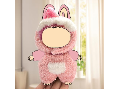 17cm Doll Clothes, Faking Animal Style Outfit Jumpsuit Clothing(Pink Dinosaurs)