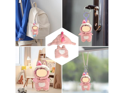 17cm Doll Clothes, Faking Animal Style Outfit Jumpsuit Clothing(Pink Dinosaurs)