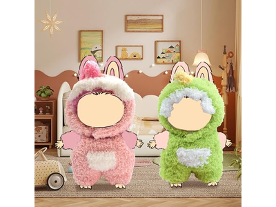 17cm Doll Clothes, Faking Animal Style Outfit Jumpsuit Clothing(Pink Dinosaurs)