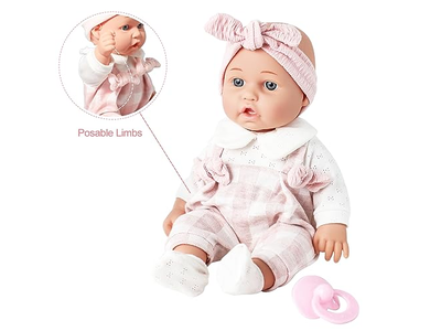Baby Doll in Gift Box with Pink Cloths, PacifierGift Idea for Ages 3+