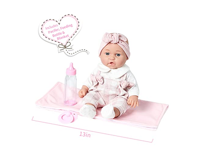 Baby Doll in Gift Box with Pink Cloths, PacifierGift Idea for Ages 3+