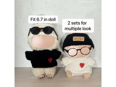 Clothes for 17cm Doll Accessories,Outfits for Labubu,2 Sets No Doll