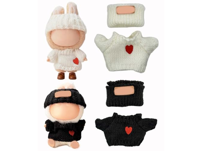 Doll Clothes Compatible with Labubu 2 Set Outfits(4 Pieces)