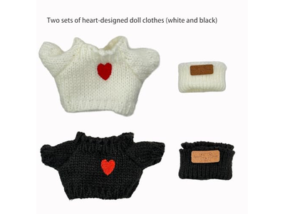 Doll Clothes Compatible with Labubu 2 Set Outfits(4 Pieces)